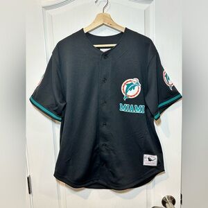 Unisex Miami Dolphins Throwback Mitchell & Ness Mesh Full-Button Jersey Top